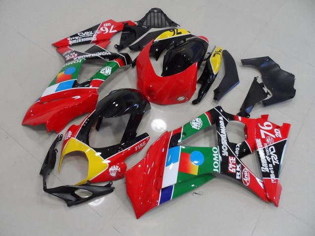 2007-2008 Red and Green Suzuki GSXR 1000 Fairings 2007-2008 Red and Green Suzuki GSXR 1000 Fairings