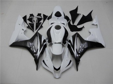 2007-2008 White Black Honda CBR600RR Plastics Fairings