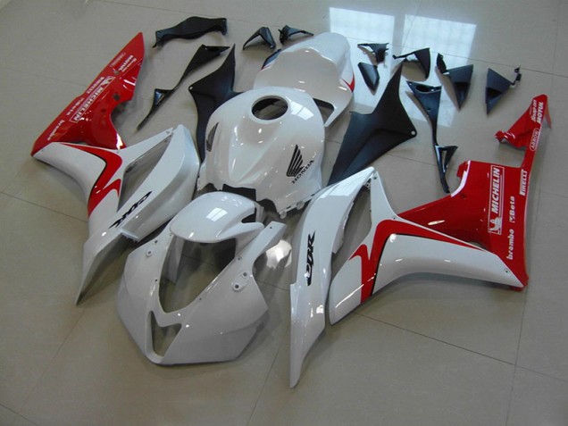 2007-2008 White Red Race Version Honda CBR600RR Fairings 2007-2008 White Red Race Version Honda CBR600RR Fairings