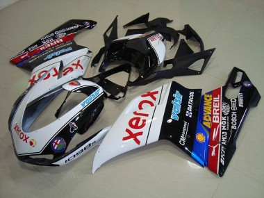 2007-2012 Black Xerox Ducati 848 1098 1198 Fairings