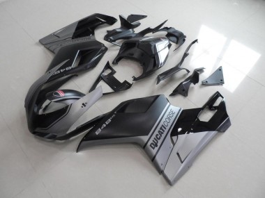 2007-2012 Matte Black Sliver OEM Style Ducati 848 1098 1198 Fairings