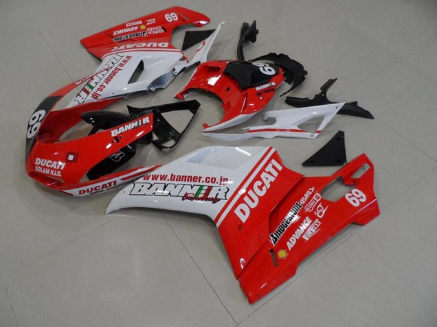 2007-2012 Orange Banner 69 Ducati 848 1098 1198 Fairings 2007-2012 Orange Banner 69 Ducati 848 1098 1198 Fairings