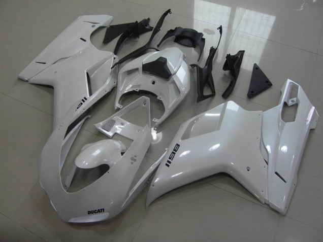 2007-2012 Pear White Black Decals Ducati 848 1098 1198 Fairings 2007-2012 Pear White Black Decals Ducati 848 1098 1198 Fairings