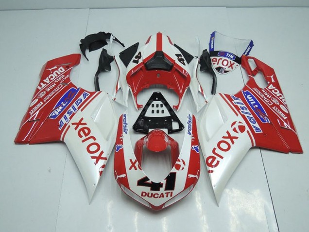 2007-2012 Pearl White New Xerox Ducati 848 1098 1198 Fairings 2007-2012 Pearl White New Xerox Ducati 848 1098 1198 Fairings