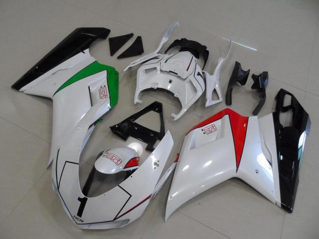 2007-2012 Peral White with Italy Flag Ducati 848 1098 1198 Fairings 2007-2012 Peral White with Italy Flag Ducati 848 1098 1198 Fairings