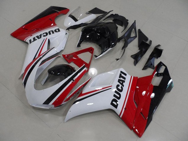2007-2012 Red White Black Ducati 848 1098 1198 Fairings 2007-2012 Red White Black Ducati 848 1098 1198 Fairings