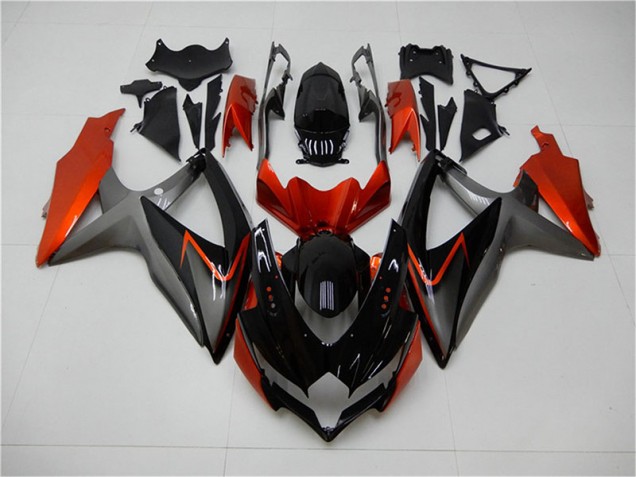 2008-2010 Black Orange Grey Suzuki GSXR 600/750 Fairings 2008-2010 Black Orange Grey Suzuki GSXR 600/750 Fairings