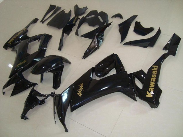 2008-2010 Glossy Black with Gold Sticker Kawasaki Ninja ZX10R Fairings 2008-2010 Glossy Black with Gold Sticker Kawasaki Ninja ZX10R Fairings