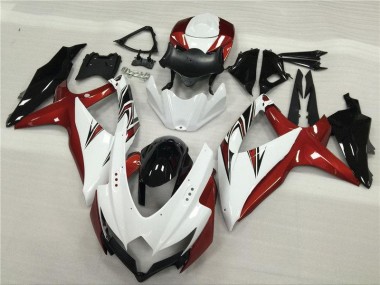 2008-2010 White Red Black Suzuki GSXR 600/750 Fairings
