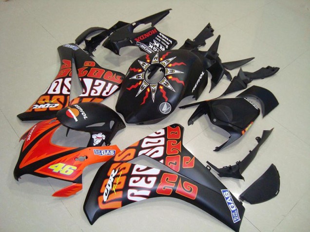 2008-2011 Rossi Matte Black Honda CBR1000RR Fairings 2008-2011 Rossi Matte Black Honda CBR1000RR Fairings