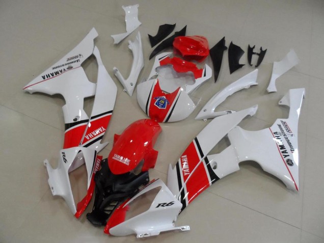 2008-2016 Red White OEM Style Yamaha YZF R6 Fairings 2008-2016 Red White OEM Style Yamaha YZF R6 Fairings