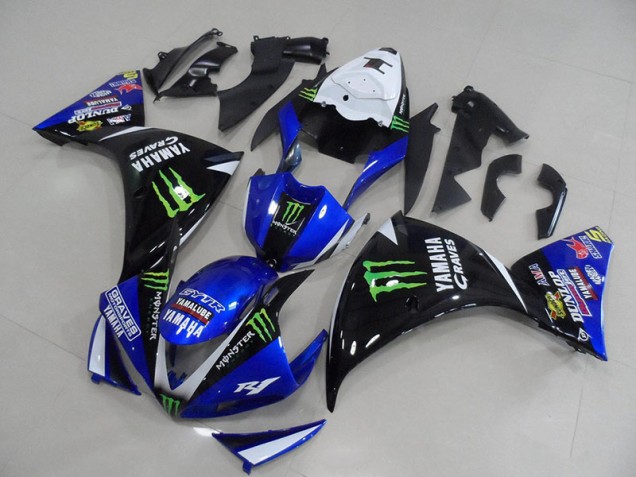 2009-2011 Blue Black Monster Yamaha YZF R1 Fairings & Bodywork 2009-2011 Blue Black Monster Yamaha YZF R1 Fairings & Bodywork
