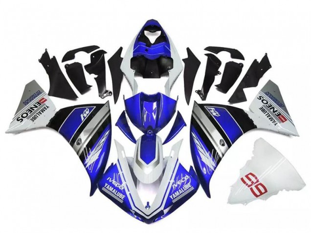 2009-2011 White Blue Silver Yamaha YZF R1 Fairings 2009-2011 White Blue Silver Yamaha YZF R1 Fairings