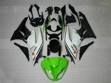 2009-2012 Green Black White 25 Kawasaki Ninja ZX6R Fairings
