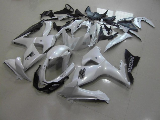 2009-2016 Pearl White and Black Suzuki GSXR 1000 Fairings 2009-2016 Pearl White and Black Suzuki GSXR 1000 Fairings