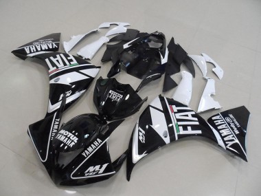 2012-2014 Black White Fiat Yamaha YZF R1 Fairings