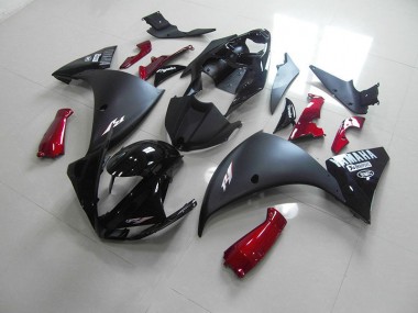 2012-2014 Matte Black Red Yamaha YZF R1 Fairings