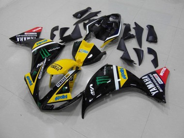 2012-2014 Yellow Black Monster Yamaha YZF R1 Fairings