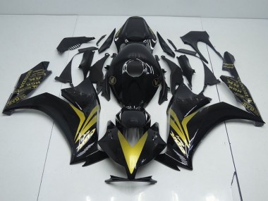 2012-2016 Glossy Black and Gold Honda CBR1000RR Fairings