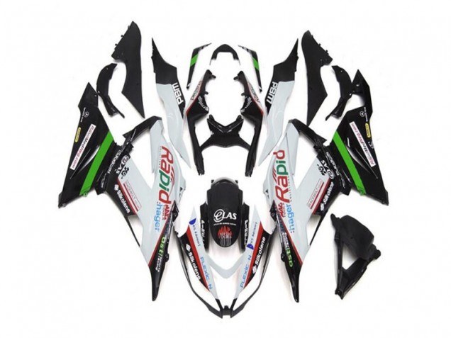 2013-2018 White Black Kawasaki Ninja ZX6R Fairings 2013-2018 White Black Kawasaki Ninja ZX6R Fairings