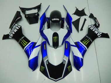 2015-2019 Black Blue Monster Yamaha YZF R1 Fairings